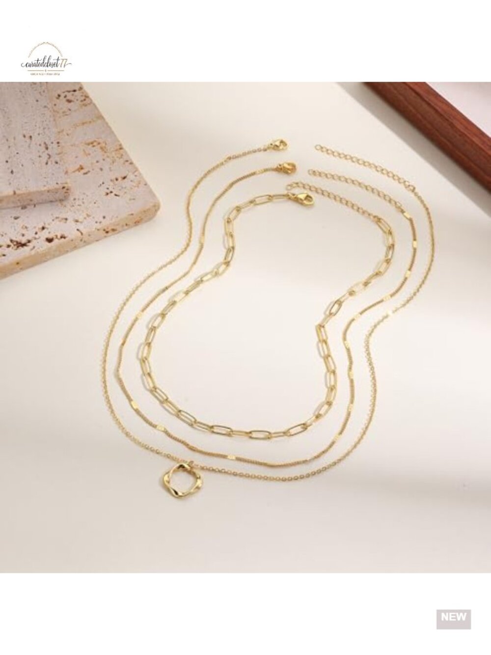 Layered Gold Necklaces Set, Dainty Choker Stacks, 18K Gold Plated Chains for - Picture 5 of 6